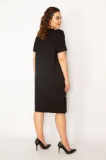 Kadın Kırmızı Ön Baskılı Viskon Elbise 65N33248