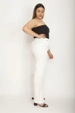 PANTALON EN SATIN DOUBLÉ POUR FEMME AVEC ÉLASTIQUE À LA TAILLE ET DESIGN DÉTAILLÉ À ÉPAULET D20/15