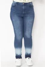 Kadın Lacivert Yıkama Efektli 5 Cep Likralı Kot Pantolon 65N28524