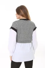 Kadın Büyük Beden Beyaz Kazayağı Ve Poplin Kombinli Tunik 65N37577