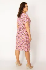 Kadın Bebe Mavisi Dokuma Viskon Kumaş Ön Pat Düğmeli Beli Kuşaklı Elbise 65N33614