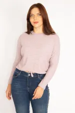 Kadın Pembe Ön Bağcıklı Bluz 65N34916