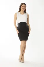 KADIN SİYAH TAŞ DETAYLI ELBİSE