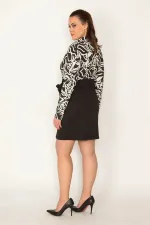 KADIN SİYAH YAN BAĞLAMALI ANVELOP ELBİSE