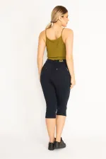 Kadın Lacivert Ön Süs Ve Arka Cepli Tayt  65N34639