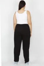 Kadın Siyah Pamuklu Kumaş Yan Cepli Eşofman Alt 65N35476