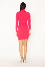 WOMEN'S FUJIA DRESS WITH FRONT CENTER AND COLLAR SHIRT DETAILED T18/21