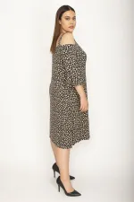 Kadın Lacivert Askılı Omuz Dekolteli Kol Ağzı Volanlı Viskon Elbise 65N26348