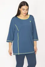 KADIN PETROL BİYE DETAYLI SPOR TUNİK