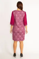 Kadın Mürdüm Sim Detaylı Kolları Şifon Elbise 65N34610