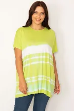 Kadın Yeşil Batik Desenli Rahat Kesim Tunik 65N34204