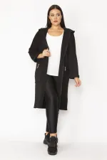 Kadın Füme Fermuar Ve Kapşon Detaylı Kaban 65N28345
