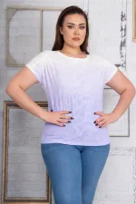 Kadın Lila Düşük Kol Bluz 65N22744