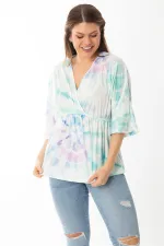 KADIN RENKLİ ANVELOP YAKALI BLUZ 26A37032