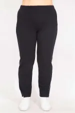 Kadın Lacivert Büyük Beden Biye Detaylı Spor Pantolon 65N35627