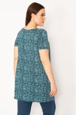 KADIN SİYAH YAKASI GİPE LASTİK VE CEP DETAYLI TUNİK