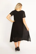 Kadın Siyah Astarlı Krep Elbise 65N34507