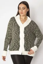 Kadın Siyah Triko Dokuma Önü Kapalı Tunik Hırka 65N29348