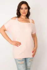 Kadın Pembe İnci Detaylı Askılı Bluz 65N33542