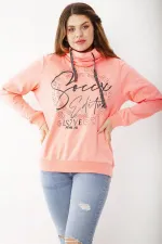 Women's Plus Size Phosphorus Stand-up Collar Inside-Red Sweatshirt 65N37211