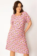 Kadın Bebe Mavisi Dokuma Viskon Kumaş Ön Pat Düğmeli Beli Kuşaklı Elbise 65N33614