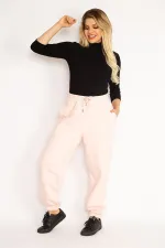 Kadın Pembe İçi Şardonlu 3 İplik Eşofman Alt 65N35102