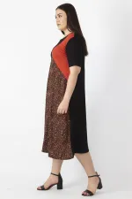 Kadın Turuncu Viskon Garnili Elbise 65N23624