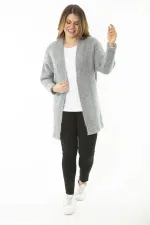 Kadın Büyük Beden Renkli Triko Kalın Hırka 65N37133