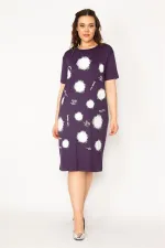 Kadın Kırmızı Ön Baskılı Viskon Elbise 65N33248