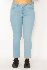 Kadın Mavi Likralı 5 Cep Kot Pantolon 65N34242