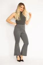 Kadın Siyah Piyedepul Desenli Pantolon 65N35111