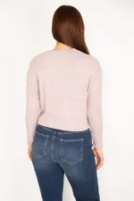 Kadın Pembe Ön Bağcıklı Bluz 65N34916