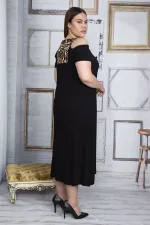 Kadın Gri Omuz Dekolteli Roba Garnili Elbise 65N25800