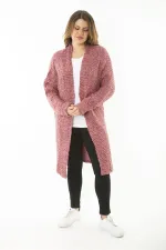 Kadın Büyük Beden Renkli Kalın Triko Hırka 65N37173