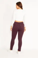 Kadın Antrasit Ön Süs Cep Ve Arka Cepli Tayt 65N34862