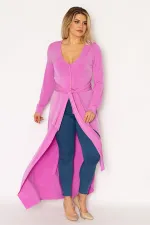 Kadın Lila Agraf Düğmeli Asimetrik Kesim Kap 65N35020