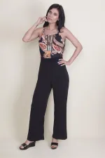 KADIN SİYAH ÖN DETAYLI TULUM