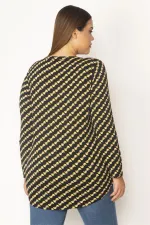 Kadın Siyah Ön Pat Fermuarlı Viskon Bluz 65N28620