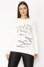 Kadın Kemik Taş Ve Baskı Detaylı Tunik 65N28365