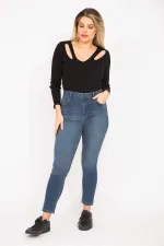 Kadın Lacivert 5 Cepli Skınny Kot Pantolon 65N35272