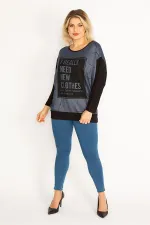 Kadın Siyah Yarasa Kol Ön Detaylı Tunik 65N34638