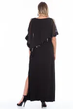 Kadın Bordo Payet İşli Abiye Elbise 65N14379