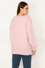 Kadın Pembe Ön Baskılı Sweatshirt 65N31336