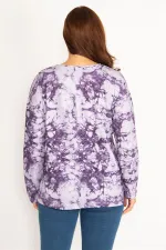 Women's Purple Tie Dye Printed Sweatshirt 65N34770