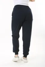 Kadın Büyük Beden Lacivert Paçası Ribanalı Eşofman Alt 65N37488