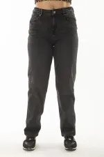 Kadın Büyük Beden Antrasit 5 Cepli Likralı Kot Pantolon 65N37064