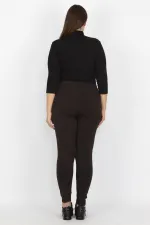 KADIN SİYAH PAÇASI TAŞ DETAYLI TAYT PANTOLON