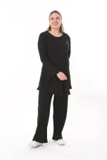 Kadın Büyük Beden Siyah Bluz Pantolon Takım 65N37701