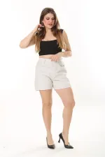 Kadın Büyük Beden Taş 5 Cepli Kot Şort 65N37919
