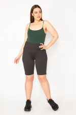 KADIN SİYAH TOPARLAYICI ŞORT TAYT